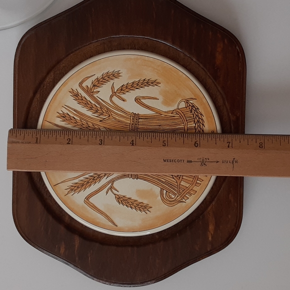 M. Kamenstein Wheat Bread Plate Wood Base Glass Cloche Dome Charcuterie Board - Picture 15 of 16